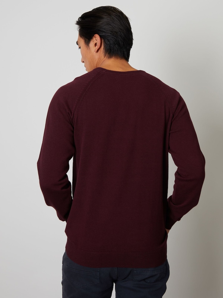 Threadbare Red 100% Cotton Lightweight Crew Neck Knitted Jumper - Image 2 of 4