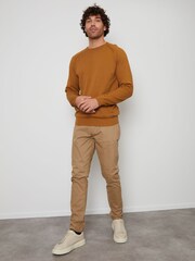 Threadbare Brown 100% Cotton Lightweight Crew Neck Knitted Jumper - Image 3 of 4
