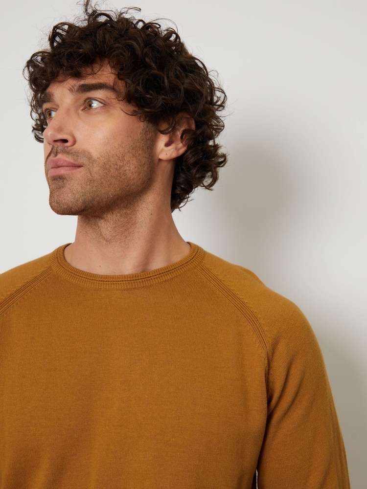 Threadbare Brown 100% Cotton Lightweight Crew Neck Knitted Jumper - Image 4 of 4
