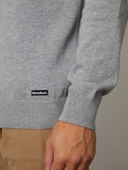 Threadbare Grey 100% Cotton Lightweight Crew Neck Knitted Jumper - Image 4 of 4