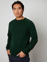 Threadbare Green 100% Cotton Lightweight Crew Neck Knitted Jumper - Image 1 of 4