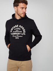 Threadbare Black Vintage Graphic Hoodie - Image 1 of 5
