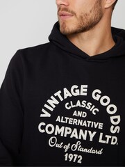 Threadbare Black Vintage Graphic Hoodie - Image 4 of 5