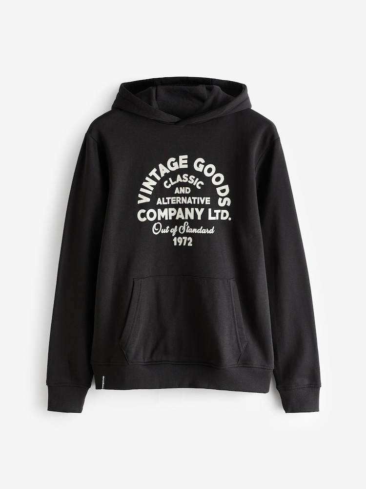 Threadbare Black Vintage Graphic Hoodie - Image 5 of 5
