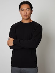 Threadbare Black 100% Cotton Lightweight Crew Neck Knitted Jumper - Image 1 of 4
