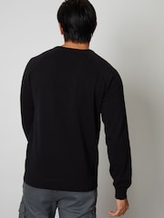 Threadbare Black 100% Cotton Lightweight Crew Neck Knitted Jumper - Image 2 of 4