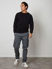 Threadbare Black 100% Cotton Lightweight Crew Neck Knitted Jumper - Image 3 of 4