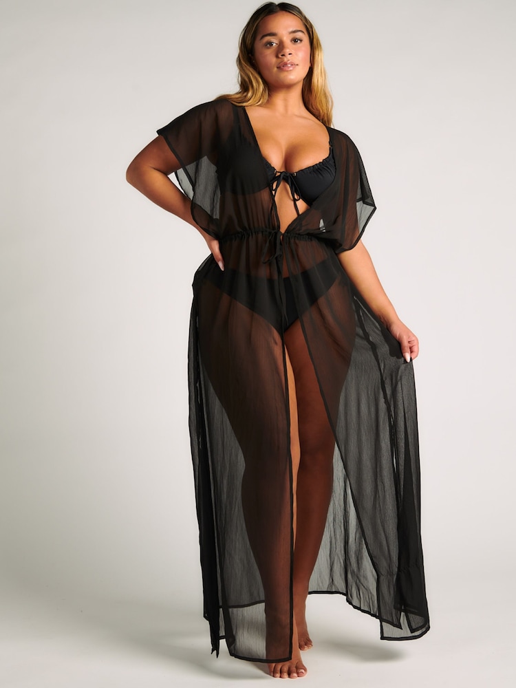 Boux Avenue Maxi Kaftan Beach Black Cover-Up - Image 1 of 5