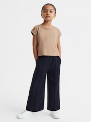 Reiss Camel Terry 13-14 yrs Cotton Crew Neck Crop Top - Image 4 of 6