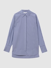 Camisa extragrande de algodón con rayas laterales Danica de Reiss - Imagen 2 de 6