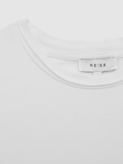 Reiss White Terry 4-9 yrs Cotton Crew Neck Crop Top - Image 6 of 6