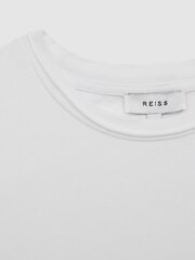 Reiss White Terry 9-13 yrs Cotton Crew Neck Crop Top - Image 6 of 6