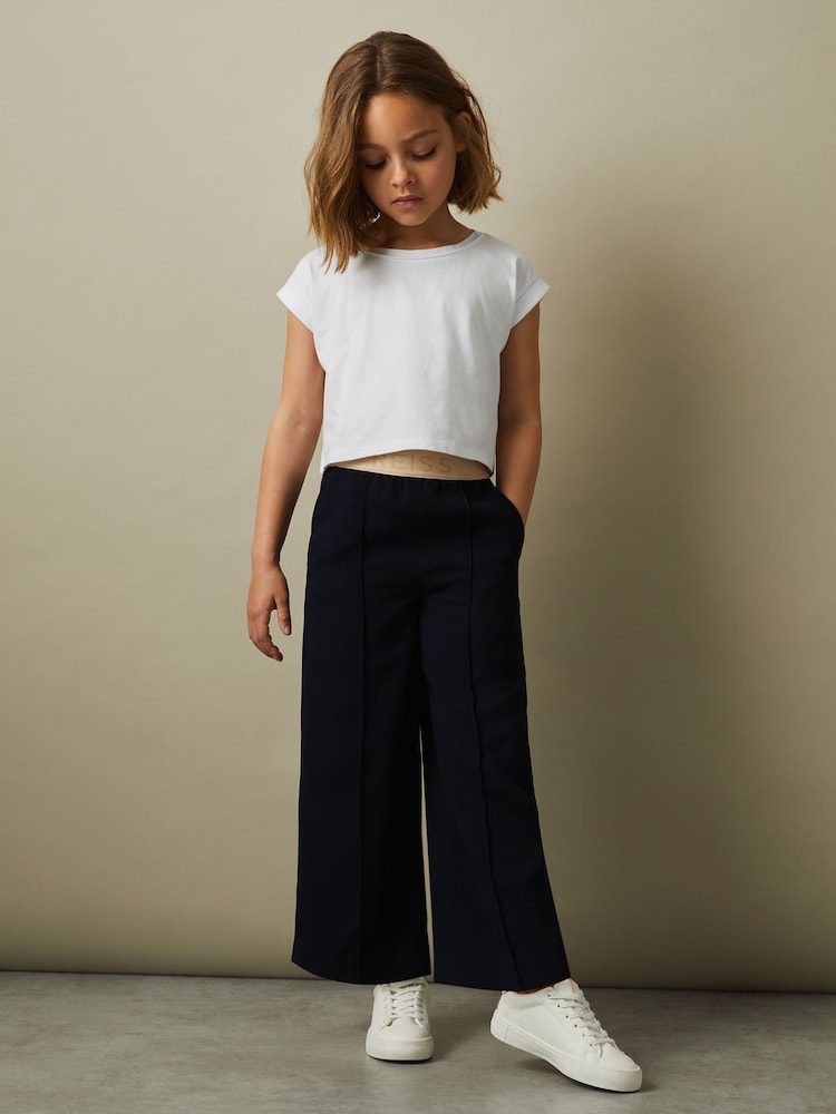 Reiss White Terry 13-14 yrs Cotton Crew Neck Crop Top - Image 2 of 6