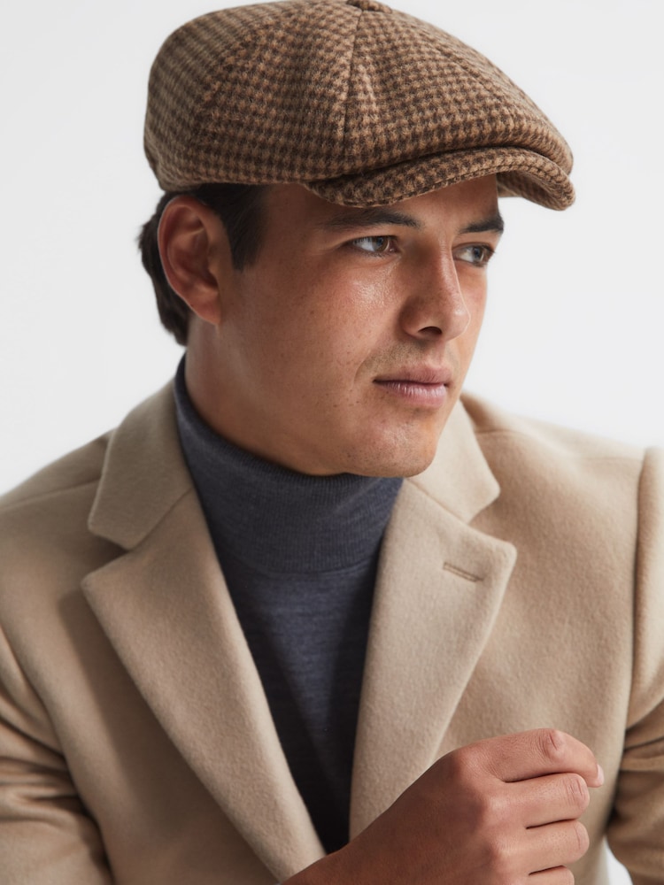 Reiss Oatmeal Arbor Wool Blend Baker Boy Cap - Image 2 of 4