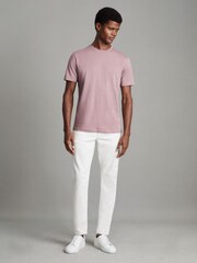 Reiss Dusty Rose Bless Cotton Crew Neck T-Shirt - Image 3 of 6