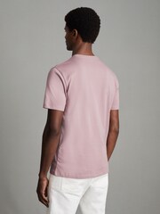 Reiss Dusty Rose Bless Cotton Crew Neck T-Shirt - Image 4 of 6