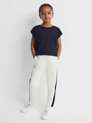 Reiss Navy Terry 13-14 yrs Cotton Crew Neck Crop Top - Image 1 of 6