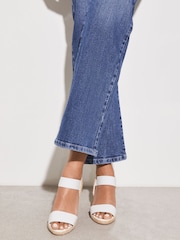 Lipsy White Wide Fit Elastic Low Wedge Espadrille Sandal - Image 3 of 4