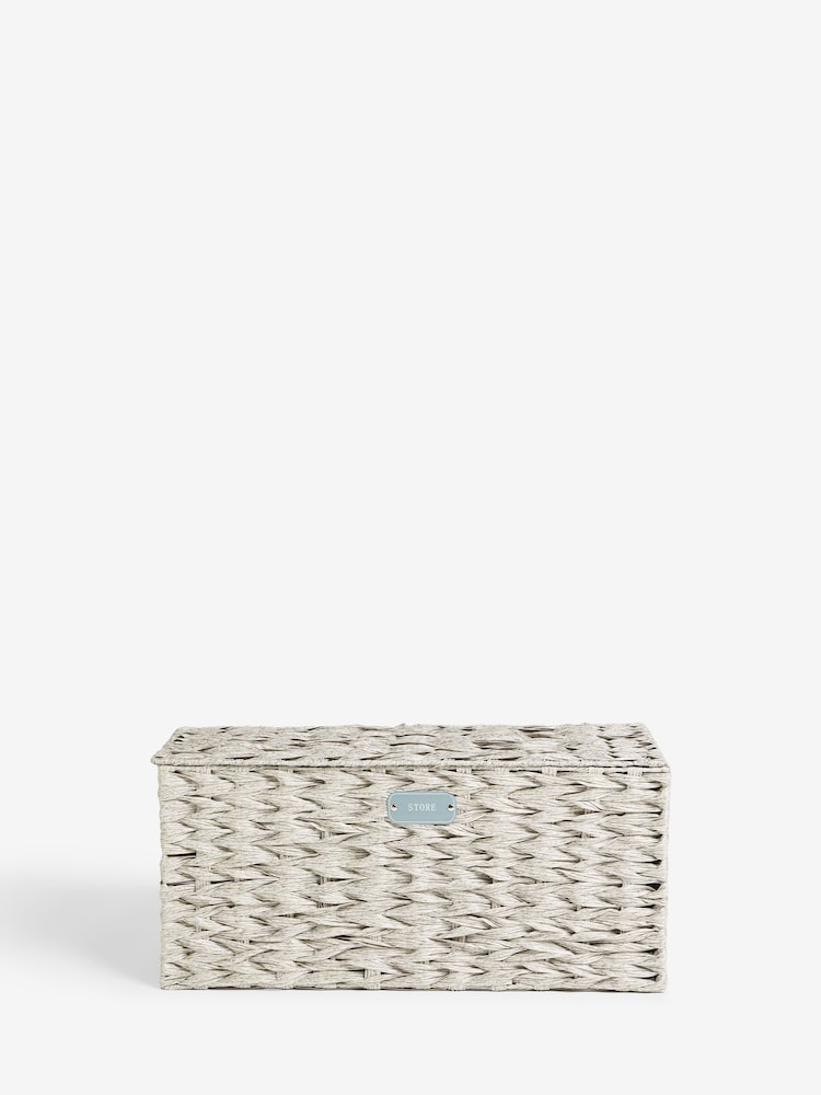 Grey Plastic Wicker Set of 3 Storage Basket - Image 6 of 6