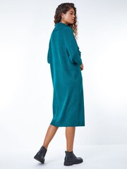 Roman Blue Roll Neck Knitted Midi Jumper Dress - Image 2 of 5