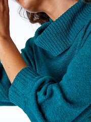 Roman Blue Roll Neck Knitted Midi Jumper Dress - Image 5 of 5