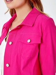 Roman Pink Stretch Denim Jacket - Image 5 of 5