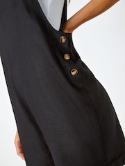 Roman Black Shoulder Tie Detail Cotton/Linen Blend Playsuit - Image 5 of 5