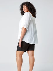Roman White Curve Lace Trim Bardot Top - Image 2 of 5