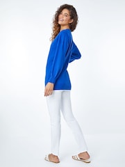 Roman Dark Blue V-Neck Long Sleeve Jumper - Image 3 of 6