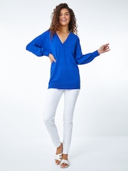 Roman Dark Blue V-Neck Long Sleeve Jumper - Image 4 of 6