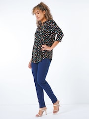 Roman Dark Blue Petite Full Length Twill Jeans - Image 1 of 5