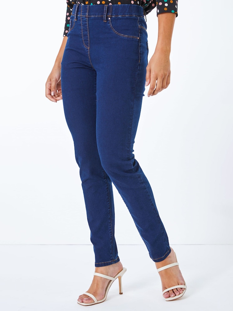 Roman Dark Blue Petite Full Length Twill Jeans - Image 2 of 5