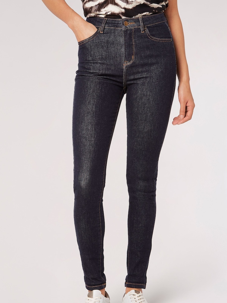 Apricot Blue Sienna Raw Denim Skinny Jeans - Image 1 of 5