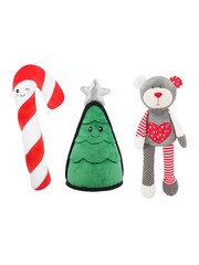 Rosewood Christmas Dog Toy Bundle Teddy Bear Candy Cane and Christmas Tree - Image 2 of 4