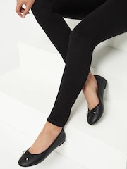 Lipsy Black PU Flat Bow Ballet Pump - Image 1 of 4