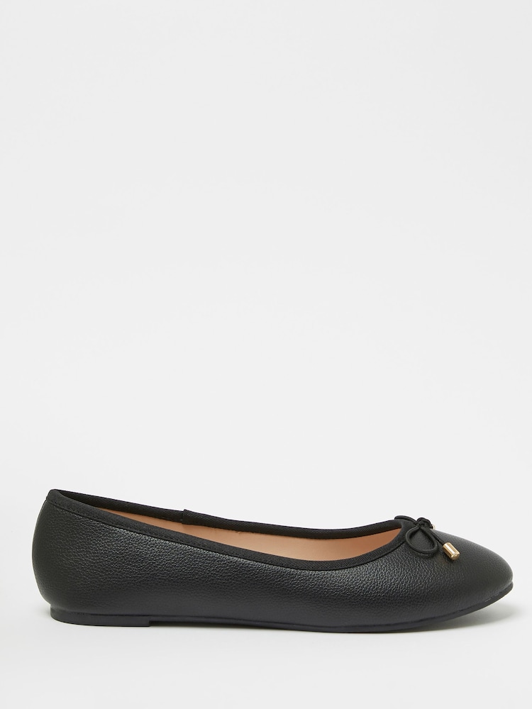 Noir en PU - Ballerine Lipsy à nœud plat - Image 3 of 4