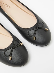 Lipsy Black PU Flat Bow Ballet Pump - Image 4 of 4