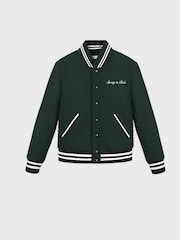 Sporty & Rich Green Syracuse Wool Varsity Jacket - Image 10 of 14