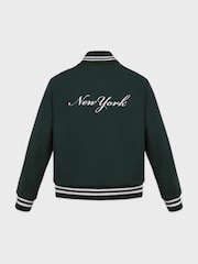 Sporty & Rich Green Syracuse Wool Varsity Jacket - Image 11 of 14