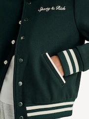 Sporty & Rich Green Syracuse Wool Varsity Jacket - Image 5 of 14
