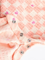 Multi Pastel Checkerboard Baby Vest 100% Cotton Rompers 3 Pack - Image 11 of 13