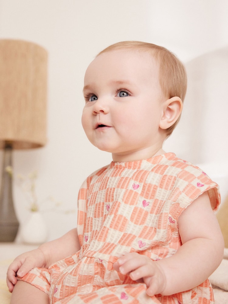 Multi Pastel Checkerboard Baby Vest 100% Cotton Rompers 3 Pack - Image 2 of 13