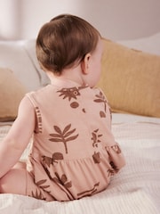 Teal Blue/ Pink/ Whire Seaside Print Baby Vest Rompers 3 Pack - Image 5 of 16