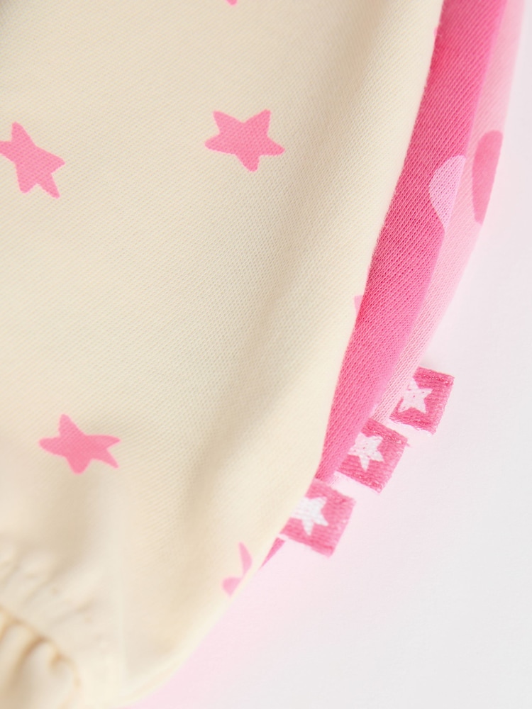 Pink/White Heart Baby Bloomer 100% Cotton Rompers 3 Pack - Image 11 of 11
