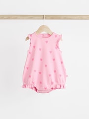 Pink/White Heart Baby Bloomer 100% Cotton Rompers 3 Pack - Image 4 of 11