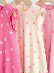 Pink/White Heart Baby Bloomer 100% Cotton Rompers 3 Pack - Image 6 of 11