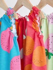 Multi Bright Fruit Baby Vest Rompers 3 Pack - Image 4 of 8