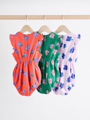 Mehrfarbig, hell geblümt - Baby Bloomer 100% Cotton Romper 3 Pack - Bild 2 von 12