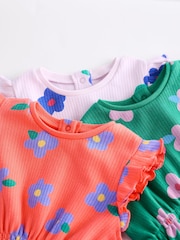 Mehrfarbig, hell geblümt - Baby Bloomer 100% Cotton Romper 3 Pack - Bild 8 von 12