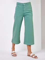 Roman Green Green Denim Culottes - Image 1 of 4